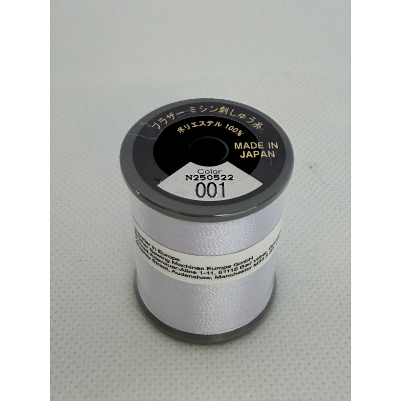 Bobine fil à broder BROTHER 300 m 001 Blanc
