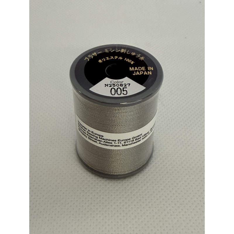 Bobine fil à broder BROTHER 300 m 005 Argent