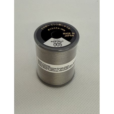 Bobine fil à broder BROTHER 300 m 005 Argent