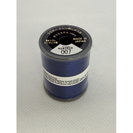 Bobine fil à broder BROTHER 300 m 007 Bleu de Prusse