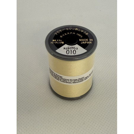 Bobine fil à broder BROTHER 300 m 010 Crème