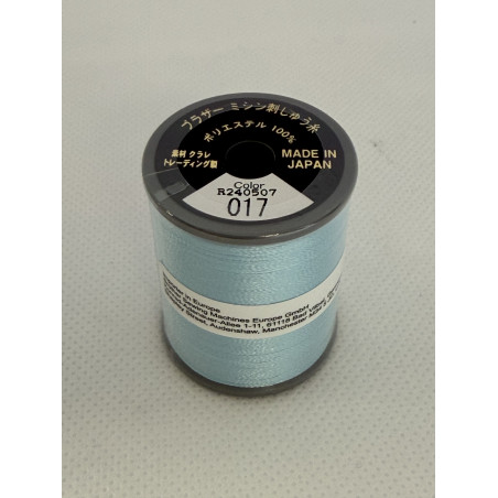 Bobine fil à broder BROTHER 300 m 017 Bleu clair