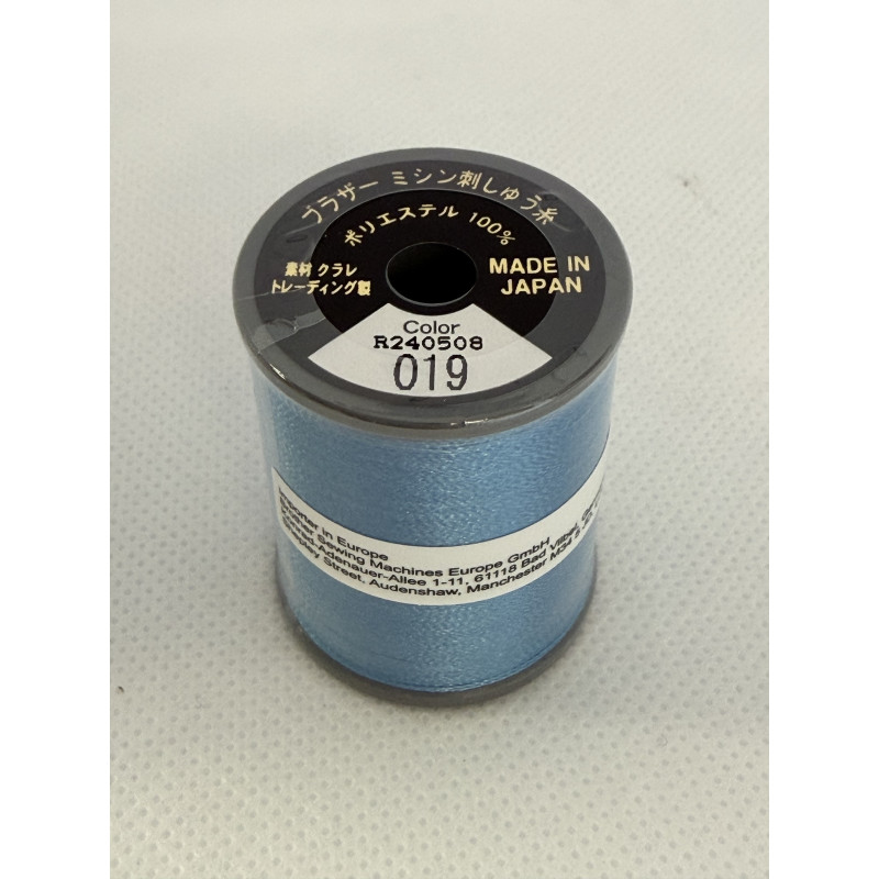 Bobine fil à broder BROTHER 300 m 019 Bleu