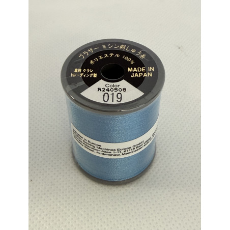 Bobine fil à broder BROTHER 300 m 019 Bleu