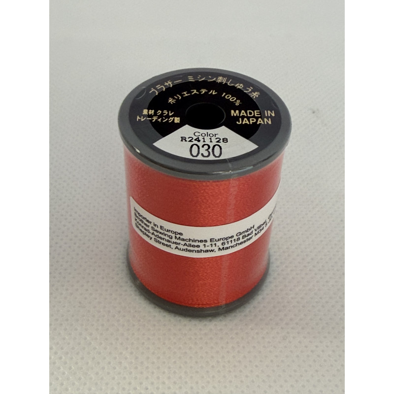 Bobine fil à broder BROTHER 300 m 030 vermillon