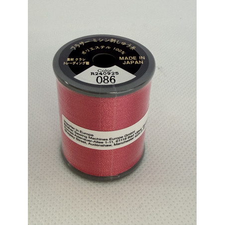 Bobine fil à broder BROTHER 300 m 086 rose foncé