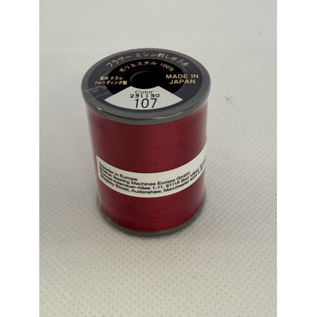 Bobine fil à broder BROTHER 300 m 107 fushia foncé