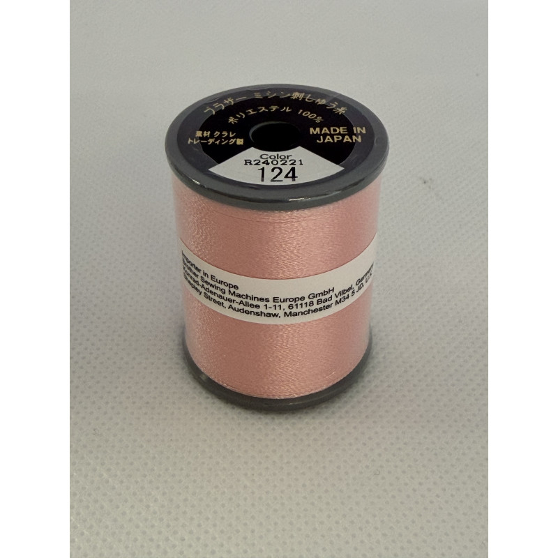 Bobine fil à broder BROTHER 300 m 124 Rose chair