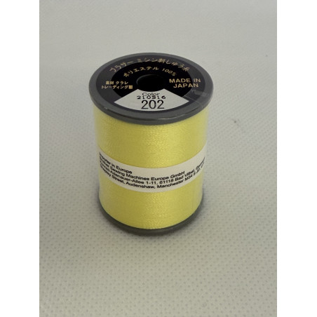 Bobine fil à broder BROTHER 300 m 202 Jaune citron