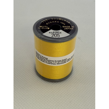 Bobine fil à broder BROTHER 300 m 205 Jaune