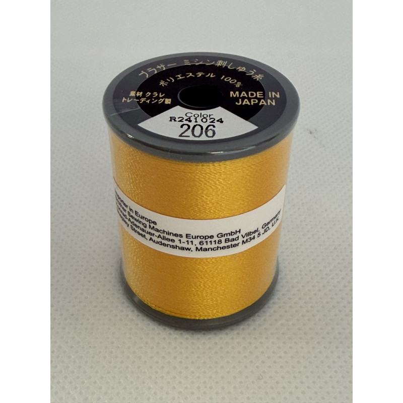 Bobine fil à broder BROTHER 300 m 206 Or blé