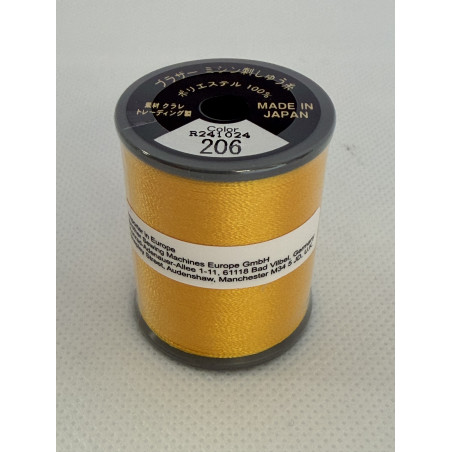 Bobine fil à broder BROTHER 300 m 206 Or blé