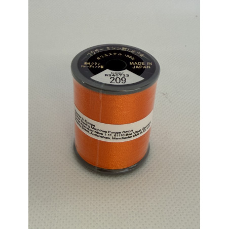 Bobine fil à broder BROTHER 300 m 209 Orange vif