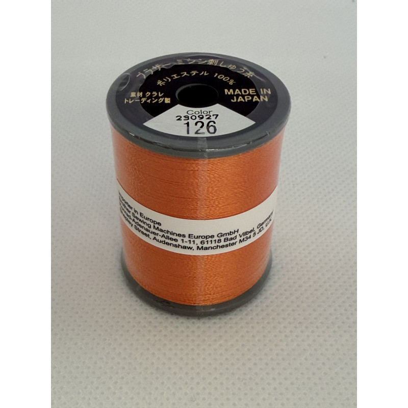 Bobine fil à broder BROTHER 300 m 126 Citrouille