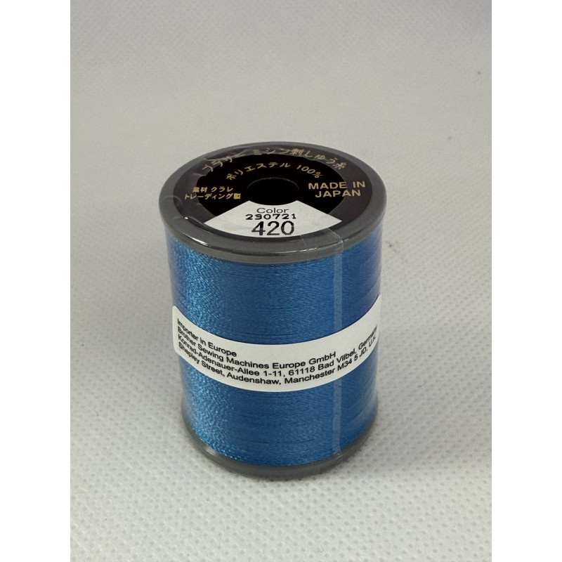 Bobine fil à broder BROTHER 300 m 420 Bleu électrique