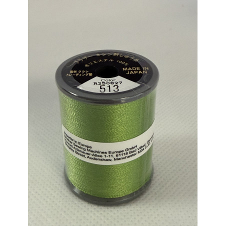 Bobine fil à broder BROTHER 300 m 513 Vert tilleul
