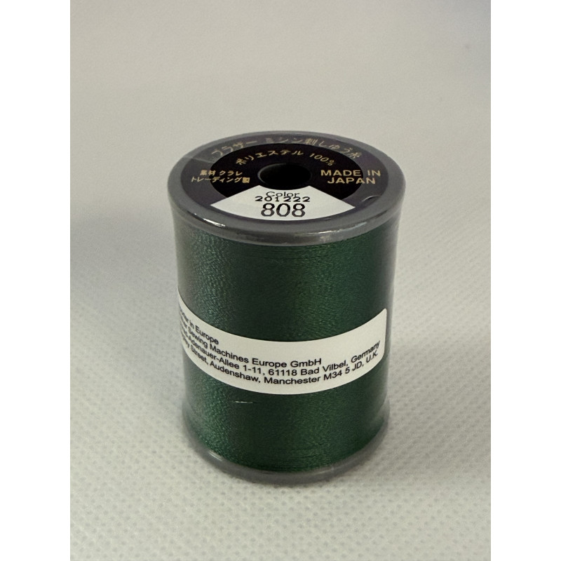 Bobine fil à broder BROTHER 300 m 808 Vert foncé