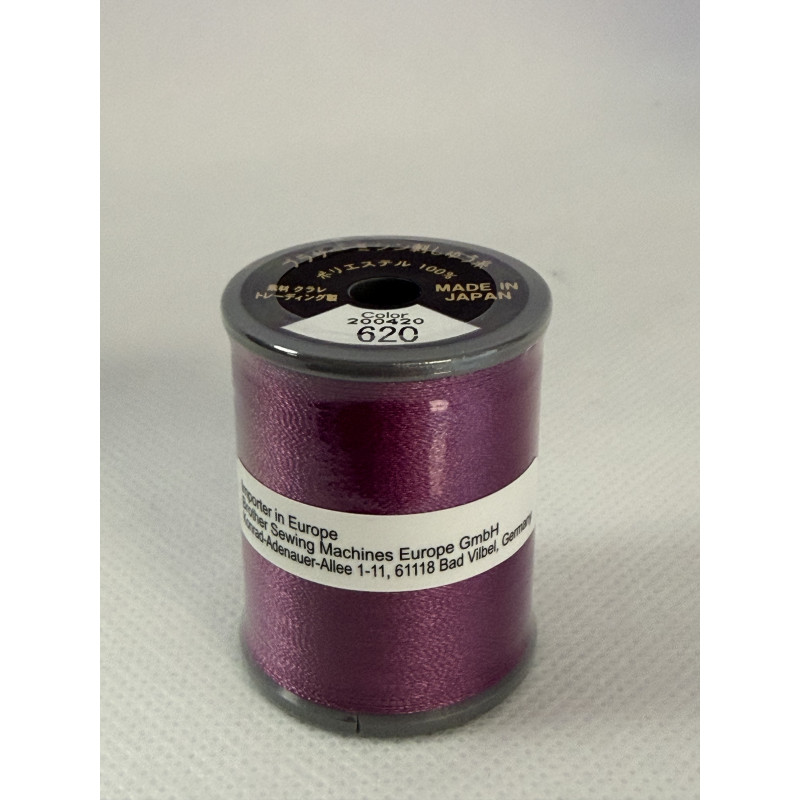 Bobine fil à broder BROTHER 300 m 620 Magenta