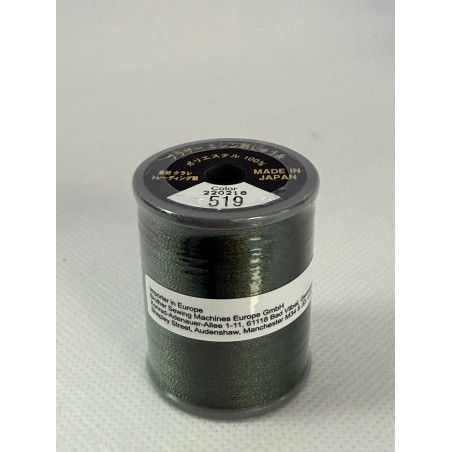 Bobine fil à broder BROTHER 300 m 519 Vert olive