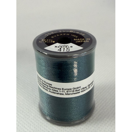 Bobine fil à broder BROTHER 300 m 415 Bleu Paon
