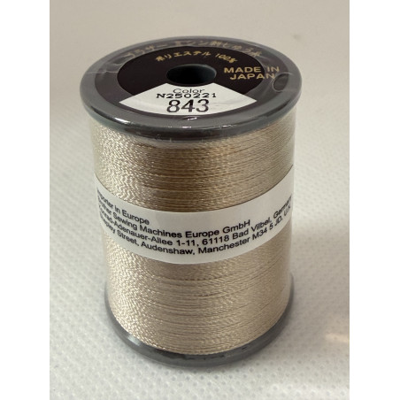 Bobine fil à broder BROTHER 300 m 843 Beige