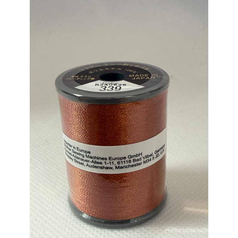Bobine fil à broder BROTHER 300 m 339 Brun argile