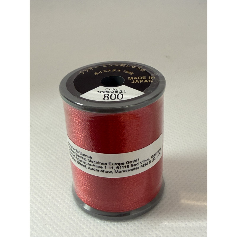 Bobine fil à broder BROTHER 300 m 800 Rouge