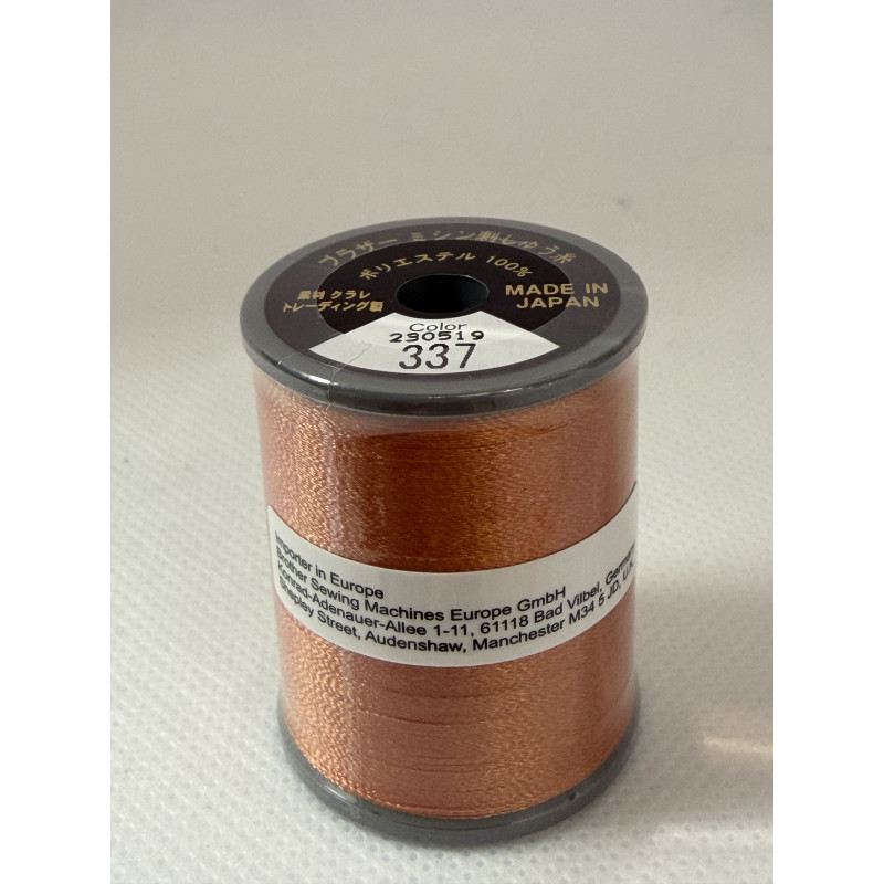 Bobine fil à broder BROTHER 300 M 337 Brun rougeâtre