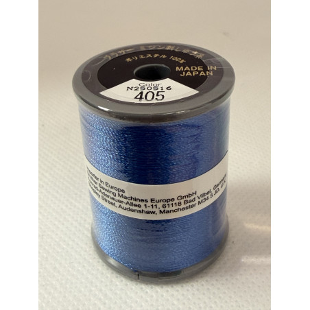 Bobine fil à broder BROTHER 300 m 405 Bleu