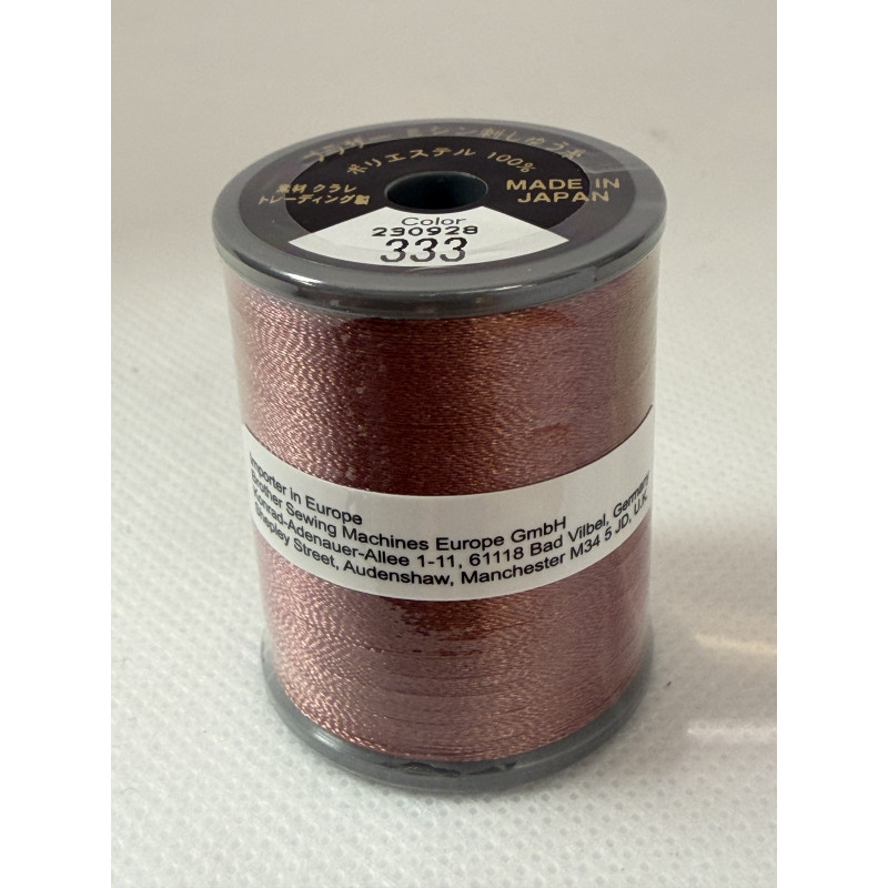 Bobine fil à broder BROTHER 300 m 333 Rouge ambré