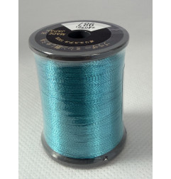 Bobine fil à broder BROTHER 300 m métallique 987 Bleu clair
