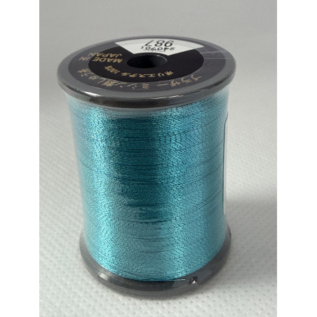 Bobine fil à broder BROTHER 300 m métallique 987 Bleu clair