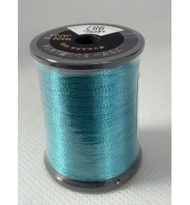Bobine fil à broder BROTHER 300 m métallique 987 Bleu clair