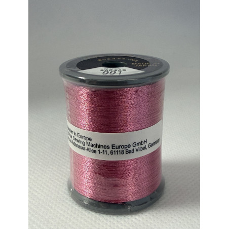 Bobine fil à broder BROTHER 300 m métallique 991 Rose foncé