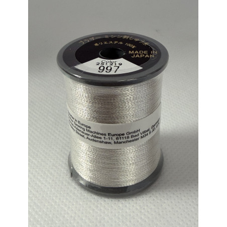 Bobine fil à broder BROTHER 300 m métallique 997 Argent