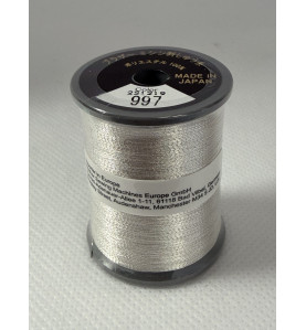 Bobine fil à broder BROTHER 300 m métallique 997 Argent