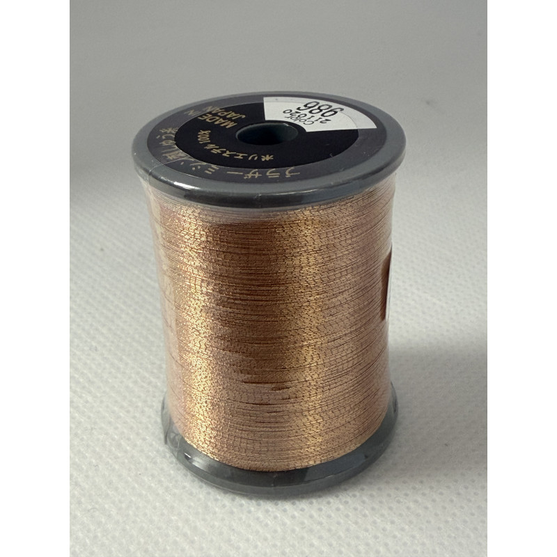 Bobine fil à broder BROTHER 300 m métallique 986 Cuivre