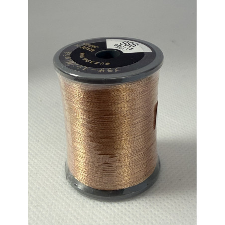 Bobine fil à broder BROTHER 300 m métallique 986 Cuivre
