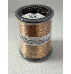 Bobine fil à broder BROTHER 300 m métallique 986 Cuivre