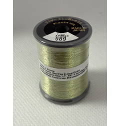 Bobine fil à broder BROTHER 300 m métallique 989 Vert tendre