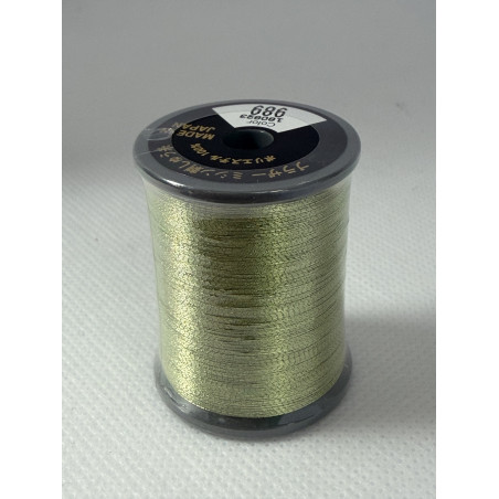 Bobine fil à broder BROTHER 300 m métallique 989 Vert tendre