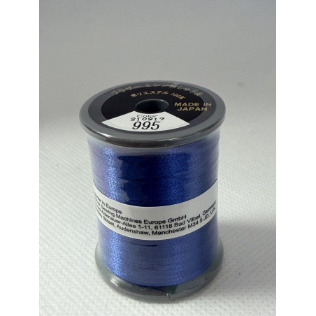 Bobine fil à broder BROTHER 300 m métallique 995 Bleu