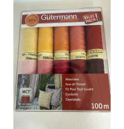 Pack 10 bobines 100m Polyester Gütermann 734006 COL 4