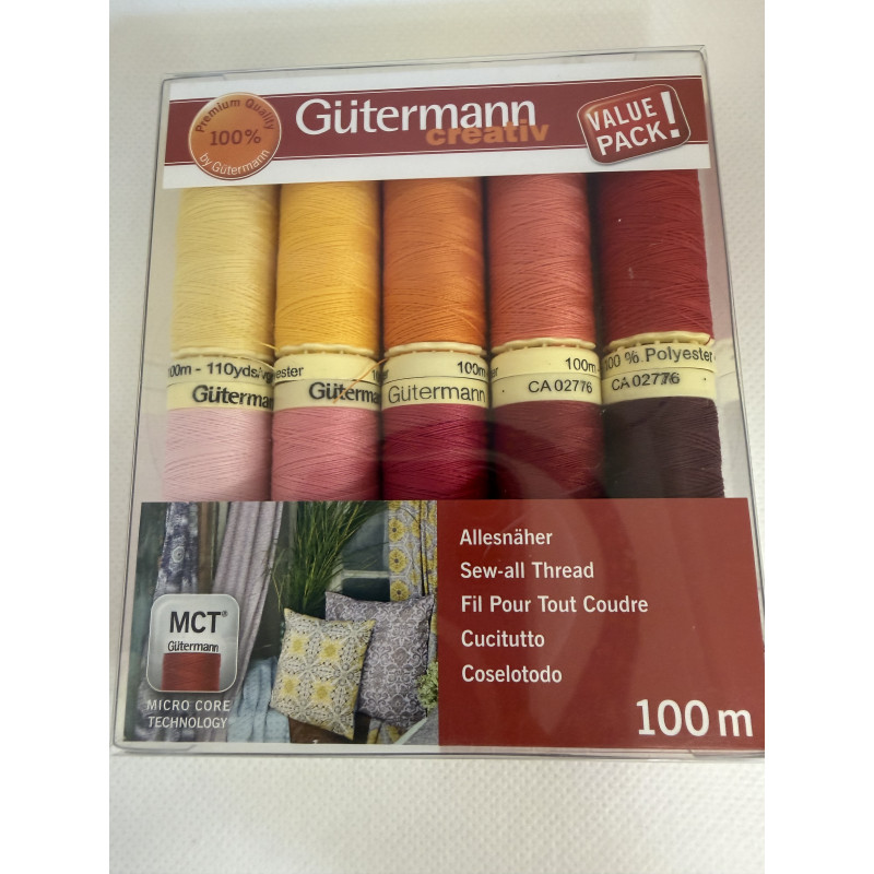 Pack 10 bobines 100m Polyester Gütermann 734006 COL 4