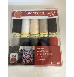 Pack 10 bobines 100m Polyester Gütermann