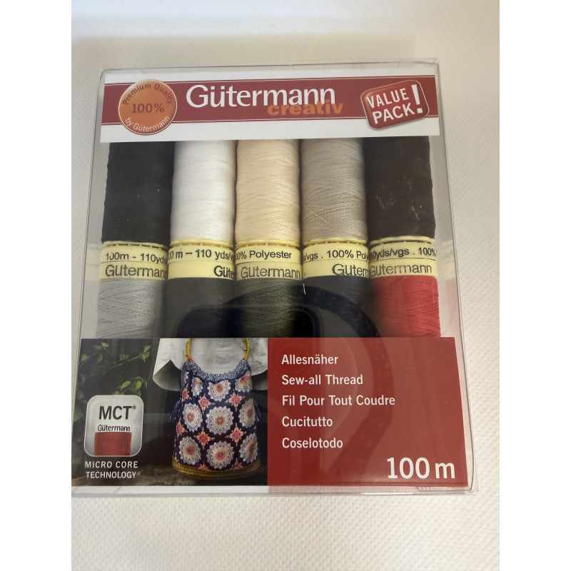 Pack 10 bobines 100m Polyester Gütermann