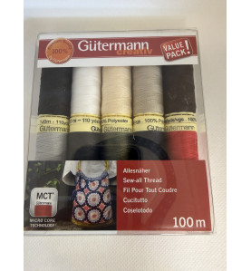 Pack 10 bobines 100m Polyester Gütermann