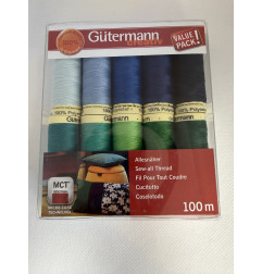 Pack 10 bobines 100m Polyester Gütermann