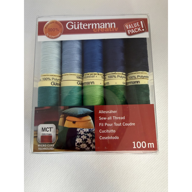 Pack 10 bobines 100m Polyester Gütermann