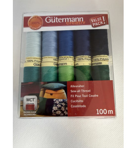 Pack 10 bobines 100m Polyester Gütermann